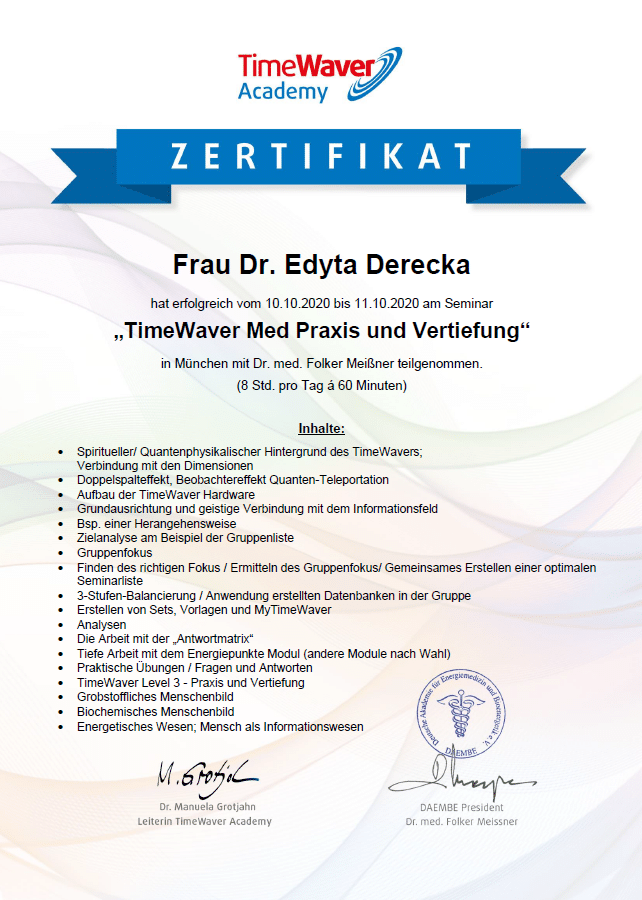 Certyfikat-TimeWaver-Edyta-Derecka